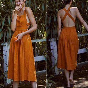 Free People Lula Pinafore Midi Dress
